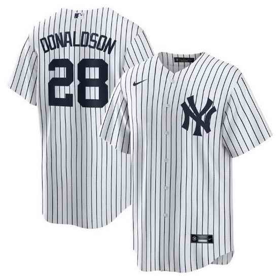 Men New York Yankees 28 Josh Donaldson White Cool Base Stitched Baseball jersey